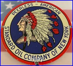 Vintage Peerless American Porcelain Sign Standard Motor Oil Gas Station Pump