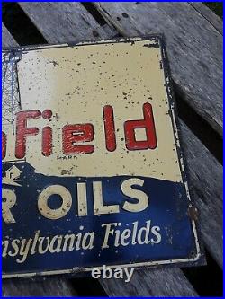 Vintage Pennfield Motor Oil Sign, Pennsylvania Oils Sign