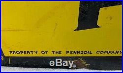 Vintage Pennzoil Motor Oil Double Sided Porcelain Gas And Oil Advertising Sign