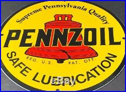 Vintage Pennzoil Motor Oil Gasoline Porcelain Metal Sign Gas Station Pump Plate