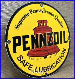 Vintage Pennzoil Motor Oil Porcelain Sign Gasoline Service Station Pump Plate