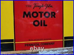 Vintage Pennzoil Porcelain Sign Car Truck Motor Oil Gas Station Service Auto 12