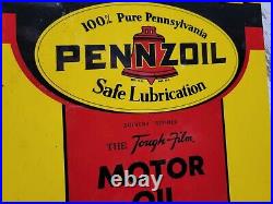 Vintage Pennzoil Porcelain Sign Car Truck Motor Oil Gas Station Service Auto 12