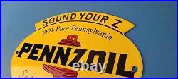 Vintage Pennzoil Sign Safe Lubrication Gas Service Station Pump Porcelain Sign Vintage Pennzoil Sign Safe Lubrication Gas Service Station Pump Porcelain Sign