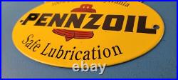 Vintage Pennzoil Sign Safe Lubrication Gas Service Station Pump Porcelain Sign Vintage Pennzoil Sign Safe Lubrication Gas Service Station Pump Porcelain Sign