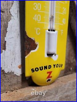 Vintage Pennzoil Thermometer Porcelain Sign Motor Oil Gas Station Store Service