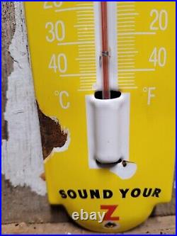 Vintage Pennzoil Thermometer Porcelain Sign Motor Oil Gas Station Store Service