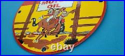 Vintage Pep Boys Motor Oil Porcelain Gas Motor Oil Service Station Pump Sign