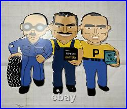 Vintage Pep Boys Motor Oil Porcelain Gasoline Service Station Pump Plate Sign $