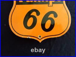 Vintage Phillips 66 Gasoline / Motor Oil Porcelain Gas Pump Sign
