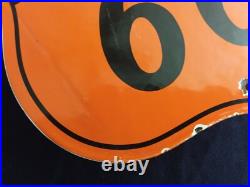 Vintage Phillips 66 Gasoline / Motor Oil Porcelain Gas Pump Sign