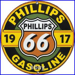 Vintage Phillips 66 Gasoline Porcelain Sign Dealership Gas Station Motor Oil Vintage Phillips 66 Gasoline Porcelain Sign Dealership Gas Station Motor Oil