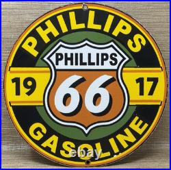 Vintage Phillips 66 Gasoline Porcelain Sign Dealership Gas Station Motor Oil Vintage Phillips 66 Gasoline Porcelain Sign Dealership Gas Station Motor Oil