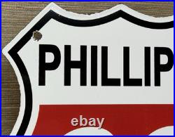 Vintage Phillips 66 Gasoline Porcelain Sign Dealership Gas Station Motor Oil Vintage Phillips 66 Gasoline Porcelain Sign Dealership Gas Station Motor Oil