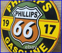 Vintage Phillips 66 Gasoline Porcelain Sign Dealership Gas Station Motor Oil Vintage Phillips 66 Gasoline Porcelain Sign Dealership Gas Station Motor Oil