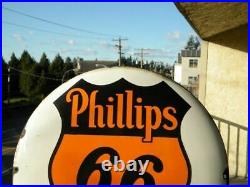 Vintage Phillips 66 Motor Oil Porcelain Sign 16 Pump Gas Station Lube Garage