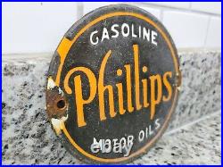 Vintage Phillips 66 Porcelain Sign Gas Motor Oil Service Station Garage Trucker