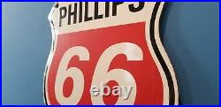 Vintage Phillips Gasoline Porcelain Gas Motor Service Station Pump Oil Rack Sign
