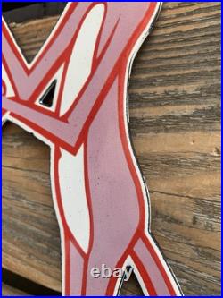 Vintage Pink Panther Cartoon Motor Oil Soda Pop Gas Oil Disney Porcelain Sign