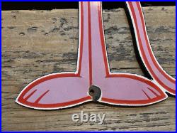 Vintage Pink Panther Cartoon Motor Oil Soda Pop Gas Oil Disney Porcelain Sign Vintage Pink Panther Cartoon Motor Oil Soda Pop Gas Oil Disney Porcelain Sign