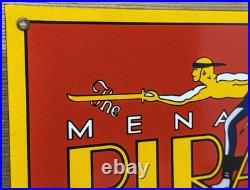 Vintage Pirate Aircraft Engine Porcelain Sign Motor Oil Gas Station Gasoline