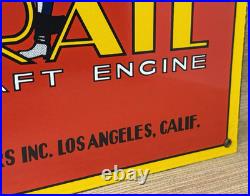 Vintage Pirate Aircraft Engine Porcelain Sign Motor Oil Gas Station Gasoline