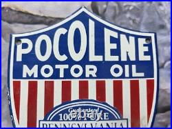 Vintage Pocolene Motor Oil Porcelain Sign Pennsylvania