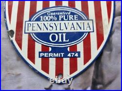 Vintage Pocolene Motor Oil Porcelain Sign Pennsylvania
