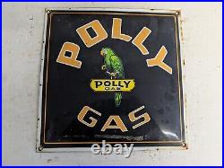 Vintage Polly Gasoline Motor Oil Porcelain Gas Station Pump Sign