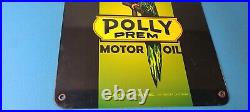 Vintage Polly Motor Oil Sign Gasoline Pump Parrot Sign