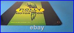 Vintage Polly Motor Oil Sign Gasoline Pump Parrot Sign