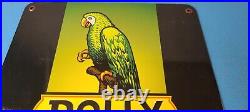 Vintage Polly Motor Oil Sign Gasoline Pump Parrot Sign