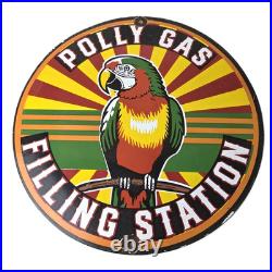 Vintage Polly Motor Oil Sign Porcelain Advertisement Gasoline Pump Sign