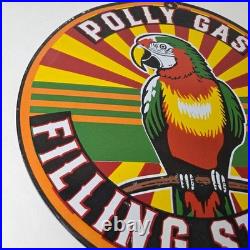 Vintage Polly Motor Oil Sign Porcelain Advertisement Gasoline Pump Sign