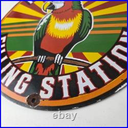 Vintage Polly Motor Oil Sign Porcelain Advertisement Gasoline Pump Sign