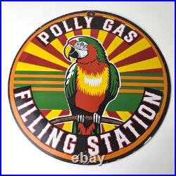 Vintage Polly Motor Oil Sign Porcelain Advertisement Gasoline Pump Sign
