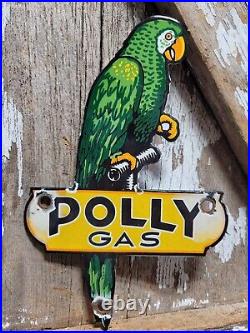 Vintage Polly Porcelain Sign Motor Oil Gasoline Parrot Service Gas Pump Plate 8