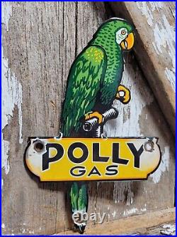 Vintage Polly Porcelain Sign Motor Oil Gasoline Parrot Service Gas Pump Plate 8