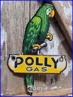 Vintage Polly Porcelain Sign Motor Oil Gasoline Parrot Service Gas Pump Plate 8