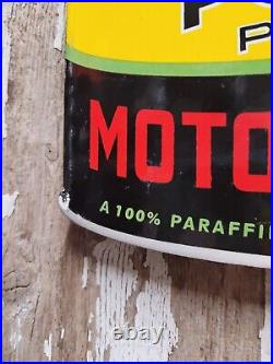 Vintage Polly Porcelain Sign Prem Motor Oil Can Automobile Lubricant Part Supply