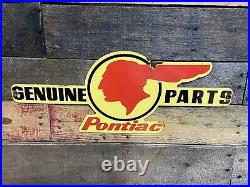 Vintage Pontiac Porcelain Sign Gas Station Car Dealer Motor Oil Service 18 USA