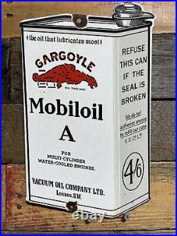 Vintage Porcelain Mobil Sign Gargoyle Motor Oil Gas Petroleum Can Service Dealer Vintage Porcelain Mobil Sign Gargoyle Motor Oil Gas Petroleum Can Service Dealer
