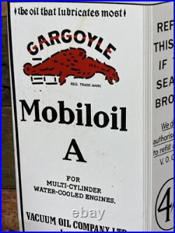 Vintage Porcelain Mobil Sign Gargoyle Motor Oil Gas Petroleum Can Service Dealer Vintage Porcelain Mobil Sign Gargoyle Motor Oil Gas Petroleum Can Service Dealer