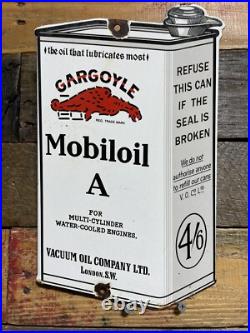 Vintage Porcelain Mobil Sign Gargoyle Motor Oil Gas Petroleum Can Service Dealer Vintage Porcelain Mobil Sign Gargoyle Motor Oil Gas Petroleum Can Service Dealer