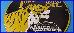 Vintage Power Lube Gasoline Sign Tiger Motor Oil Gas Porcelain Sign Vintage Power Lube Gasoline Sign Tiger Motor Oil Gas Porcelain Sign