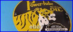 Vintage Power Lube Gasoline Sign Tiger Motor Oil Gas Porcelain Sign Vintage Power Lube Gasoline Sign Tiger Motor Oil Gas Porcelain Sign