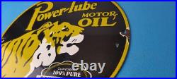 Vintage Power Lube Gasoline Sign Tiger Motor Oil Gas Porcelain Sign Vintage Power Lube Gasoline Sign Tiger Motor Oil Gas Porcelain Sign