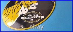 Vintage Power Lube Gasoline Sign Tiger Motor Oil Gas Porcelain Sign Vintage Power Lube Gasoline Sign Tiger Motor Oil Gas Porcelain Sign
