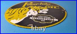 Vintage Power Lube Gasoline Sign Tiger Motor Oil Gas Porcelain Sign Vintage Power Lube Gasoline Sign Tiger Motor Oil Gas Porcelain Sign