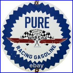 Vintage Pure Gasoline Porcelain Sign Gas Station Pump Plate Motor Oil Service